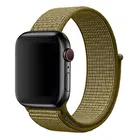 Ремешок для часов Apple Watch размером 42 и 44мм из плетеного нейлона, оливковый цвет (olive flak)