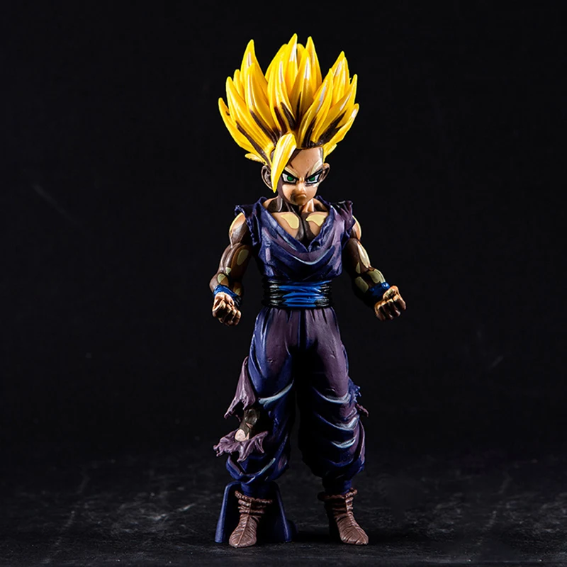 

20cm Anime Dragon Ball Action Figure Son Gohan Super Saiyan Chocolate Black Comic Version PVC Collectible Model Toy Gift