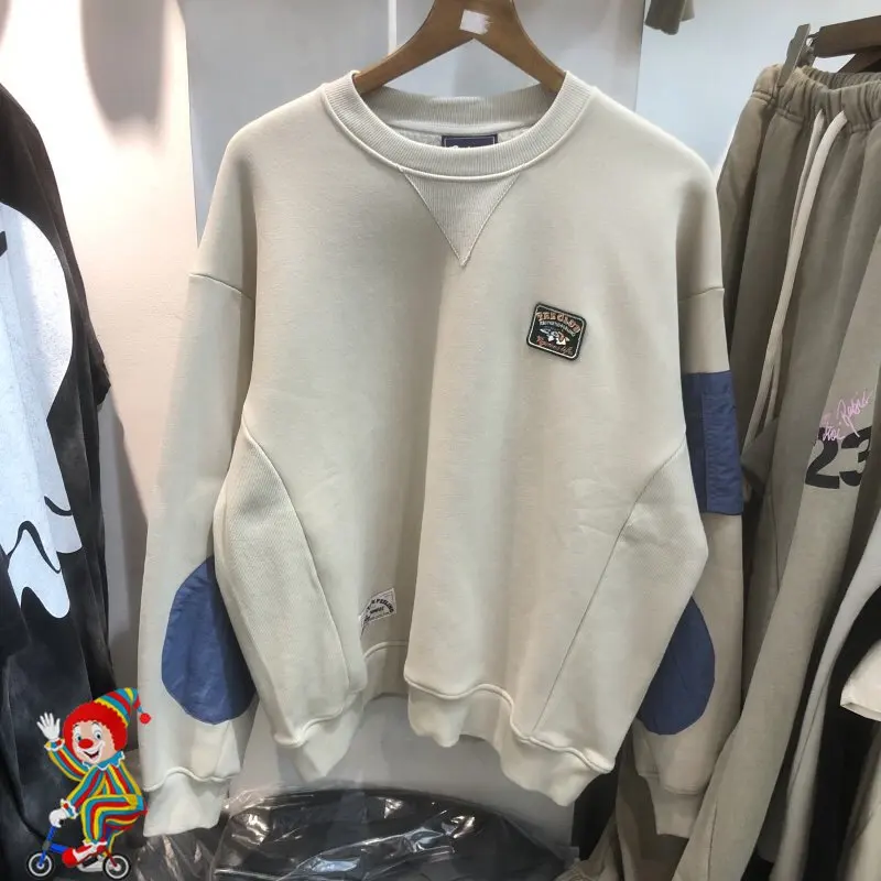 

Forgiveness Shark Embroidery Color Contrast Fleece Warm Winter Sweatshirt