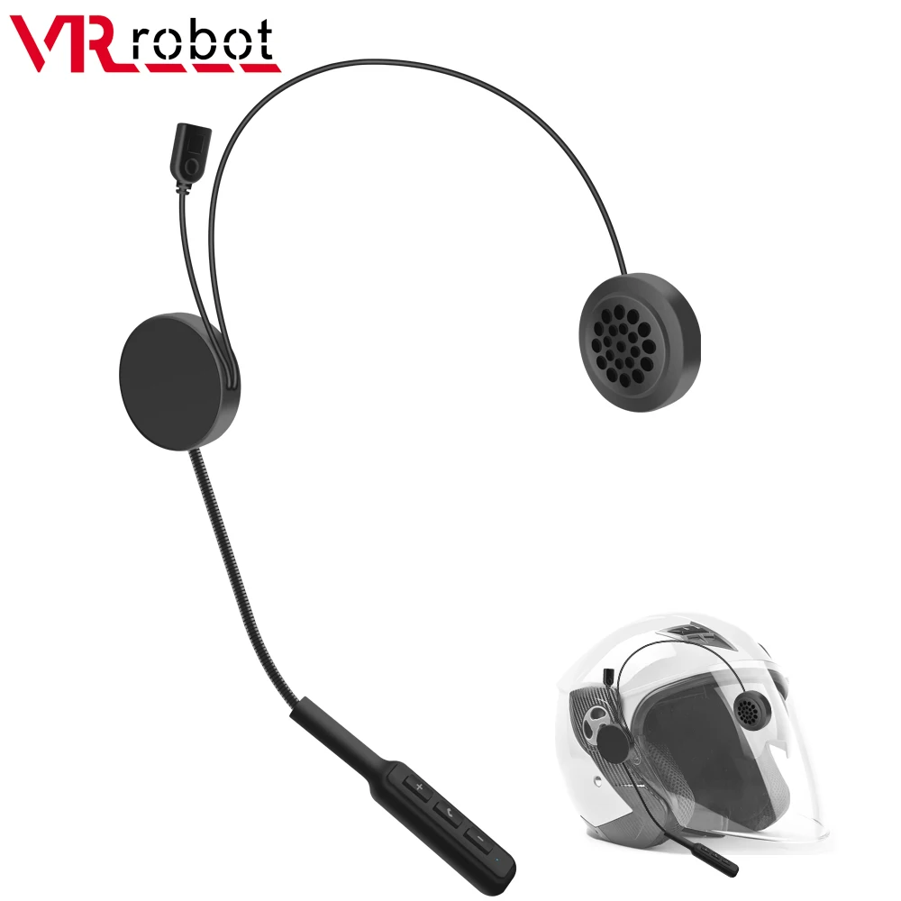 

VR Robot MH01 мотоциклетная Bluetooth 5.0 гарнитура для шлема, гарнитура для мотоцикла, беспроводные стерео наушники для воспроизведения музыки, голосовой помощник