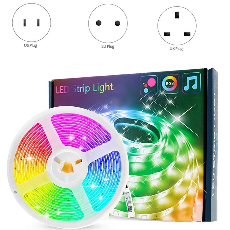 

15M Bluetooth LED Strip Lights, 5050 RGB Strip Color Changing LED Lights With Remote, Lights Controlled By APP