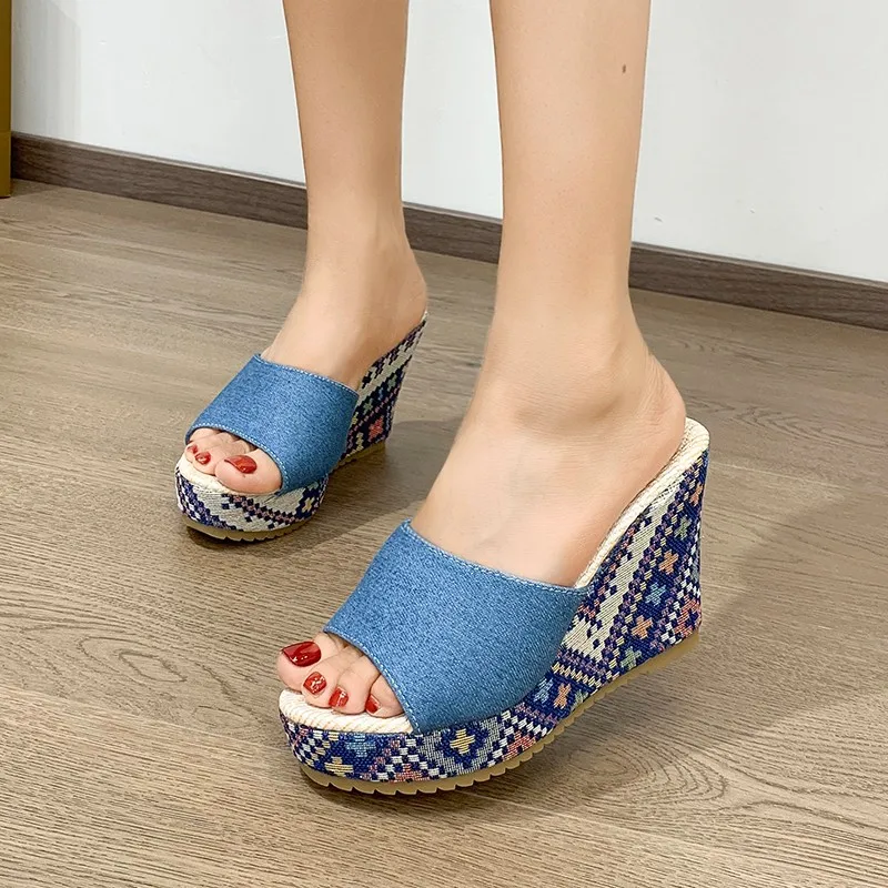 Women Wedges Slippers Summer Clip Toe Platform Soft Sandals Comfort Casual Slides Beach Outdoor Lady Flip Flops Sandalias Mujer