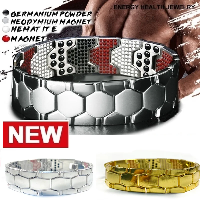 

Men Bracelet 3 IN 1 Health Energy Bangle Arthritis Twisted Magnetic Exquisite Bracelet Male Gift Power Therapy Magnets Jewelry