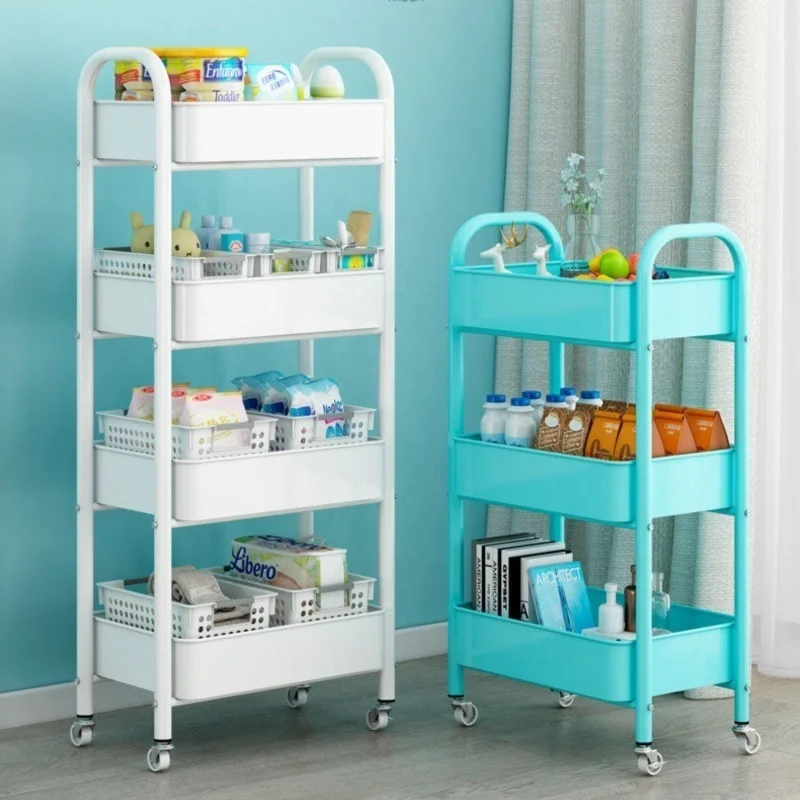 

Multilayer removable rack bathroom bedroom kitchen trolley storage rack