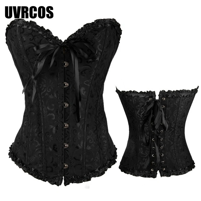 

Corsets and Bustiers Shapewear Lingerie Overbust Corset Plus Size Brocade Women Sexy Corset Vintage 6xl Red Black Green Gothic