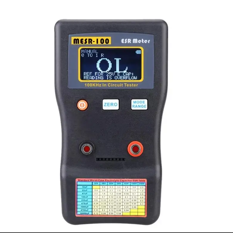 

MESR-100 ESR измеритель емкости Ом, профессиональный измеритель емкости сопротивления, конденсатора с зажимом для испытания SMD