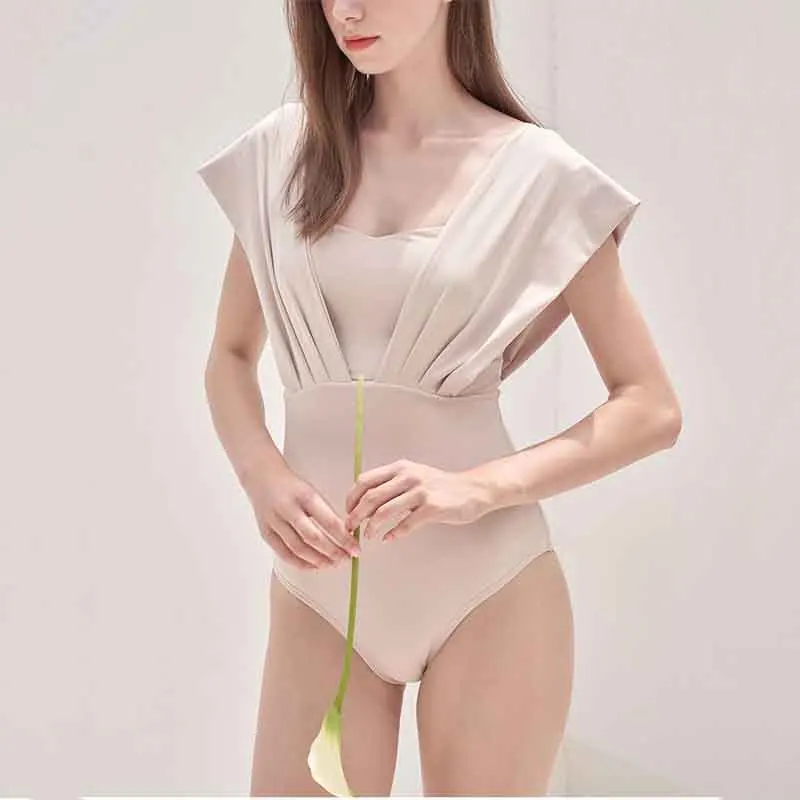 

Купальник женский Новый Модный облегающий слитный купальник с высокой талией и открытой спиной