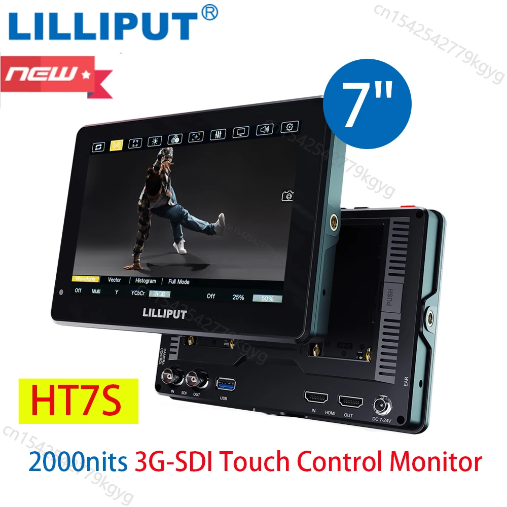 

Lilliput HT7S 7" inch 2000nits Brightness 3G-SDI HDMI 2.0 Touch LCD Screen 1920x1200 Control On Camera Monitor Camera Control