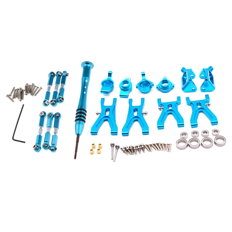 

For Wltoys Upgrade Metal Adjustable Rods A959B A969 A979 K929 ,Blue & Upgrade Suspension Arm & Front/Rear Hub C Seat