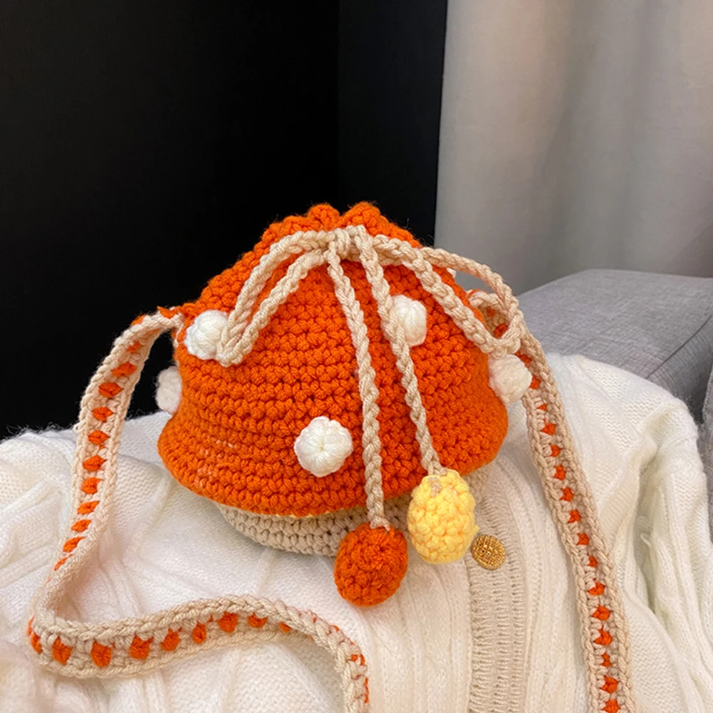 Borsa a tracolla a tracolla a forma di fungo in maglia a forma di fungo da donna moda Casual elegante temperamento Mini borsa 2021 nuovo