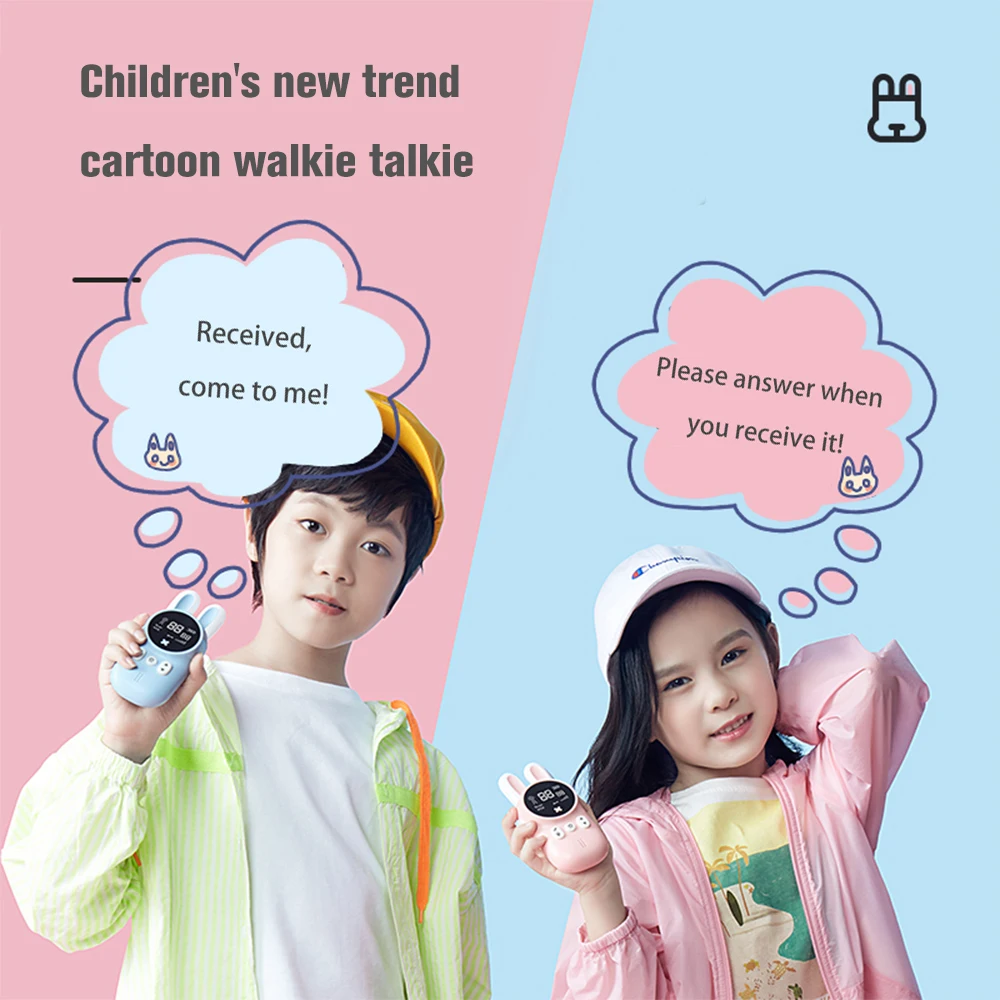 Cute Mini Kids Walkie Talkie Wireless Intercom Child Toys Two Way Radio Station 1-3 km Transmitter Camping Family Children Gift
