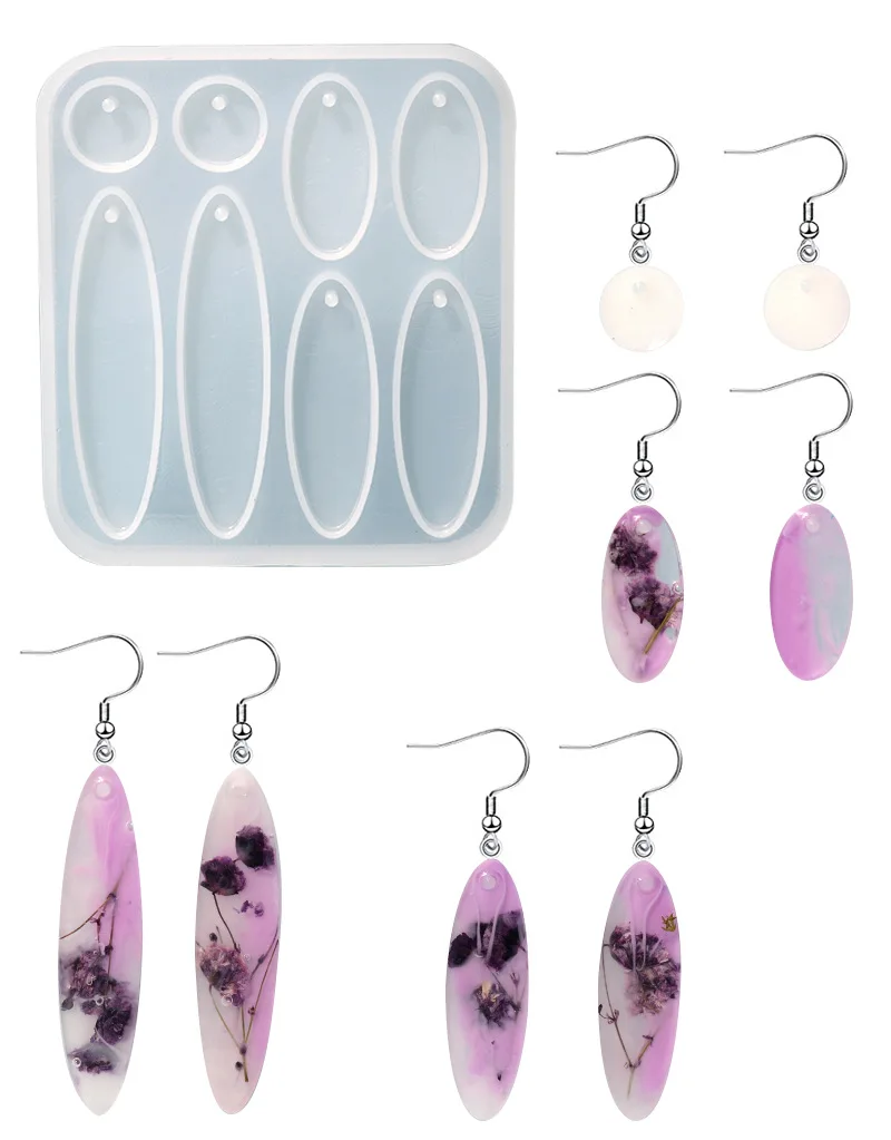 Geometric Earring Pendant Silicone Mold For Epoxy Resin DIY Earring Keychain Necklace Charms Resin Silicone Mold Jewelry Making