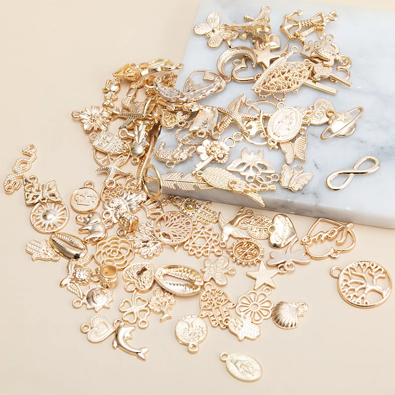 

Новое поступление 100 шт./лот Смешанные Подвески в виде животных и растений Подвески «сделай сам» серьги брелок для изготовления ювелирных и...