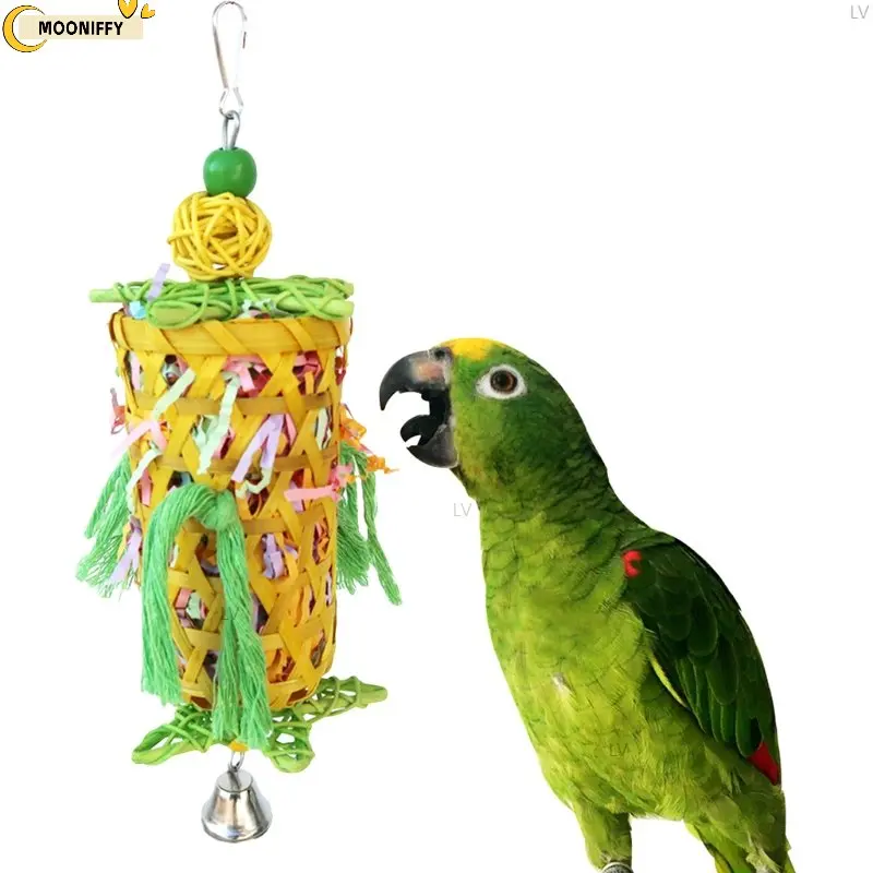

Игрушка-измельчитель для попугаев, сухая, не кусающая попугай, клетка, игрушка для жевания с колокольчиком, попугаями, игрушки и аксессуары для птиц, игрушка для домашних животных