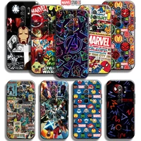 marvel avengers phone case 6 53 inch for xiaomi redmi 9 phone case liquid silicon funda back silicone cover