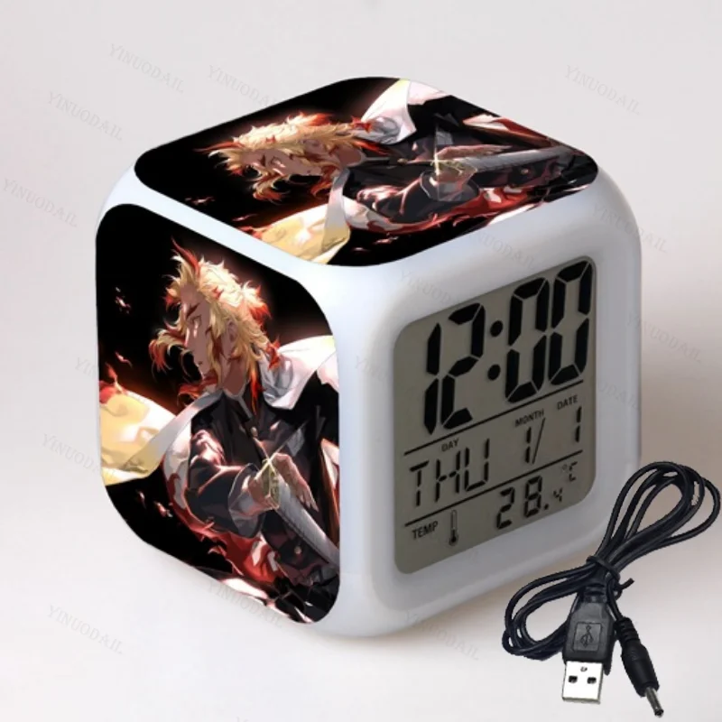 

3d Demon Slayer Alarm Clock Kids Anime Light Led Clock Toys Wake Up LED Clock For Kids Adults Gift Despertador Table Droshipping
