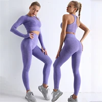 seamless women yoga set sport pants bra workout shirts gym suits fitness cycling shorts crop top high waist running leggings set