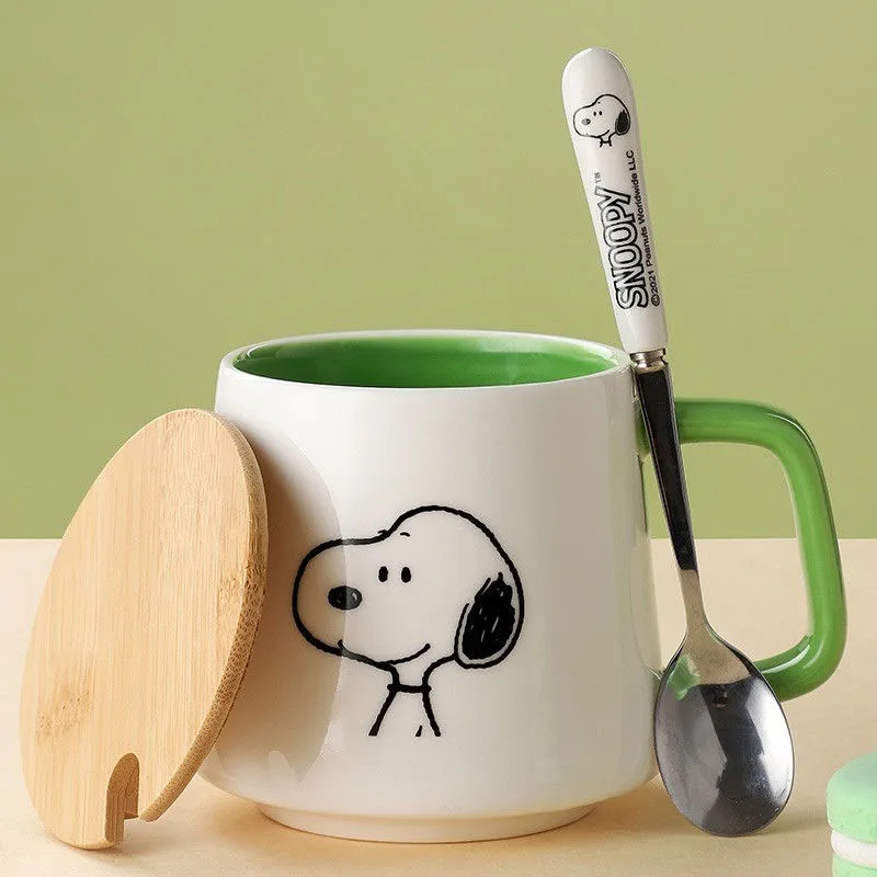 

Kawaii Snoopy Плюшевая мультяшная Милая Ins керамическая кружка с крышкой ложкой куклы чашка для влюбленных аниме плюшевые игрушки для девочек подарок на день рождения