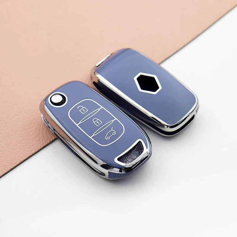 Чехол-брелок с 3 кнопками для Renault Duster Megane Sandero Kangdoo Captur TPU автомобильный чехол