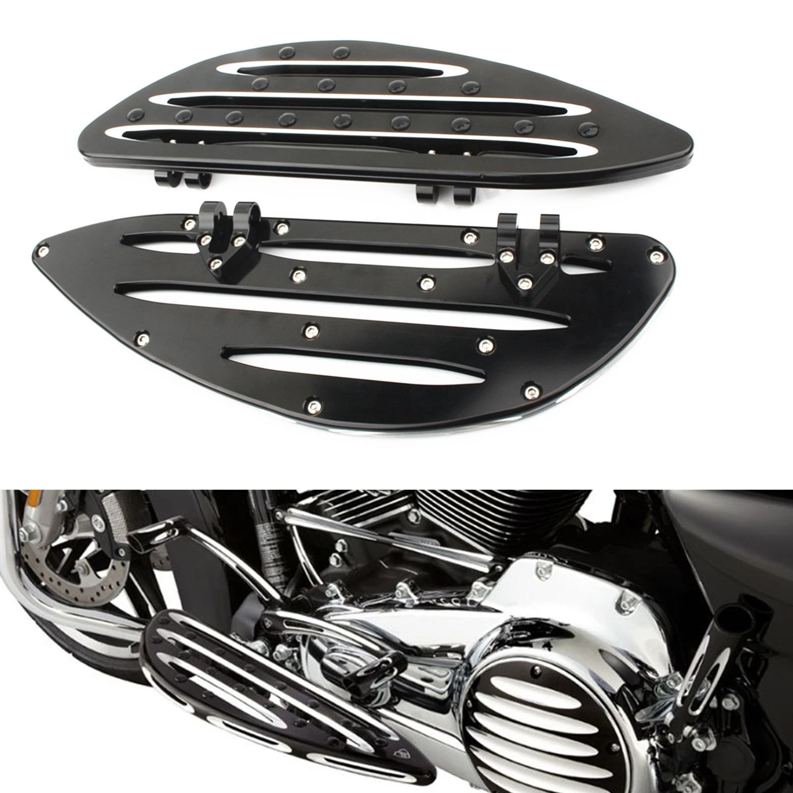 

For Harley Glide/Street Glide/Supreme Glide/Road King Motorcycle Front Stretched Footrest Pedal Kit