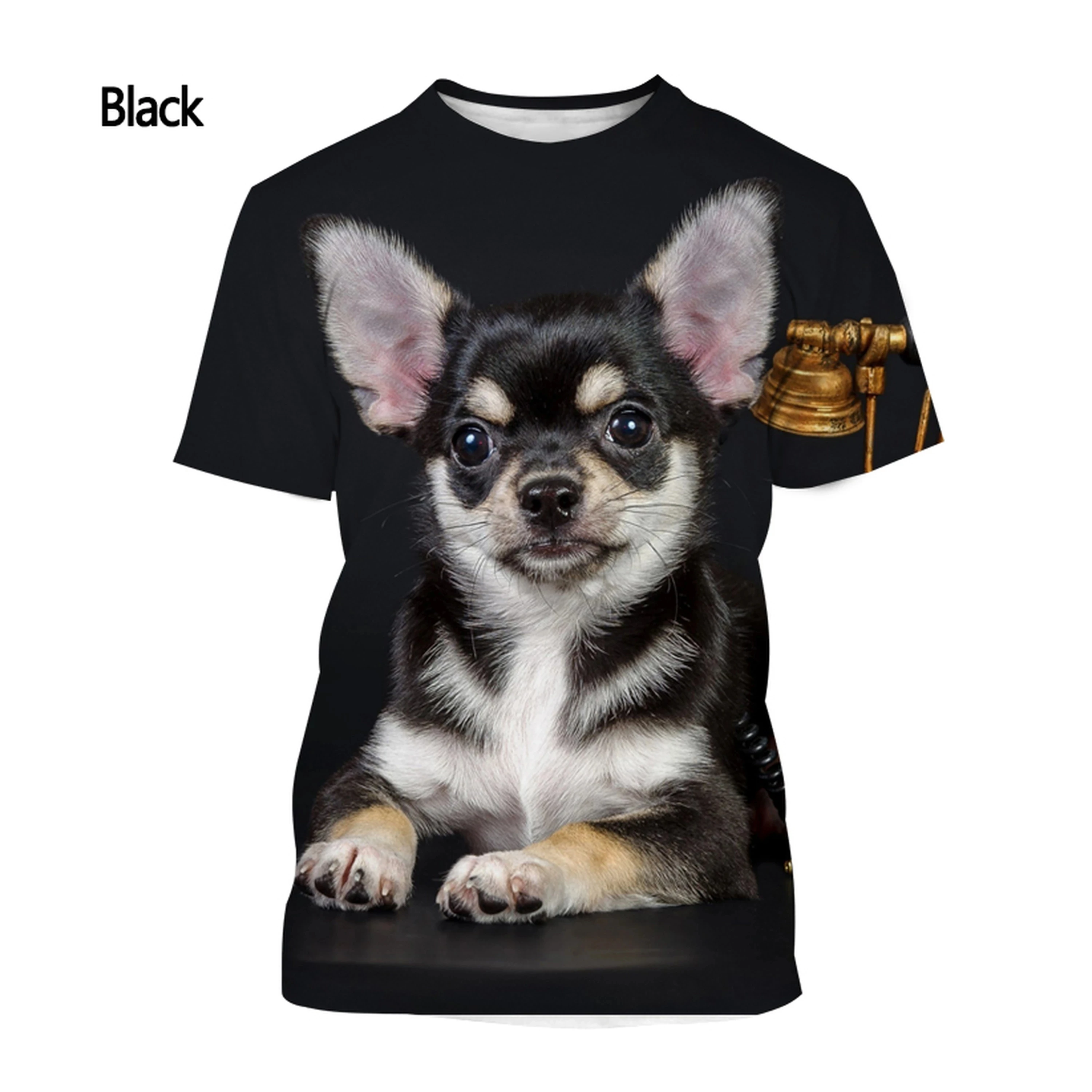 

2022 Summer Men's and Women's T Shirt Fashion Animal Dog Chihuahua 3d Printed T-shirt Casual Short-sleeved Cute Dog