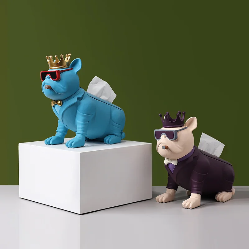 

Креативная коробка для салфеток, скульптура собаки, современные украшения для дома, настольные полимерные животные