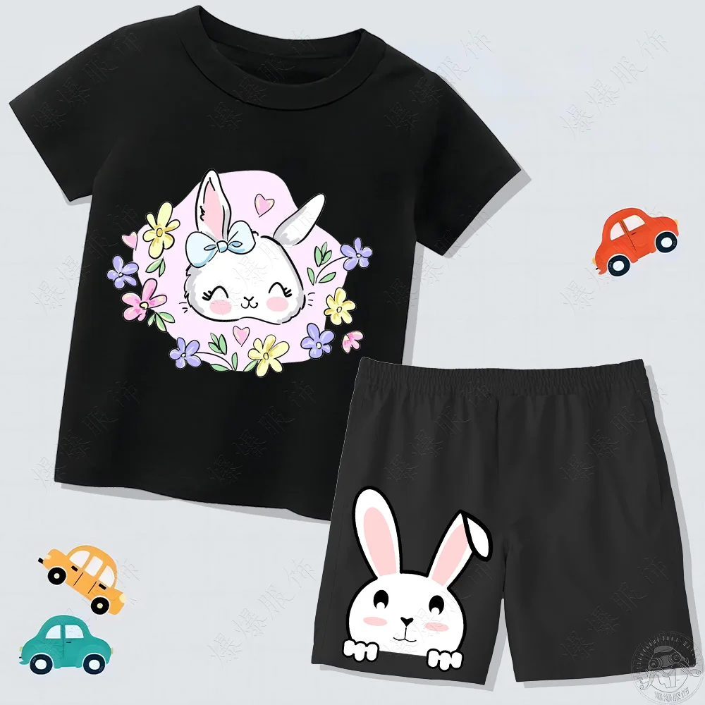 Красочный Летний Комплект Для Девочек — Хлопковая Футболка И Брюки Из