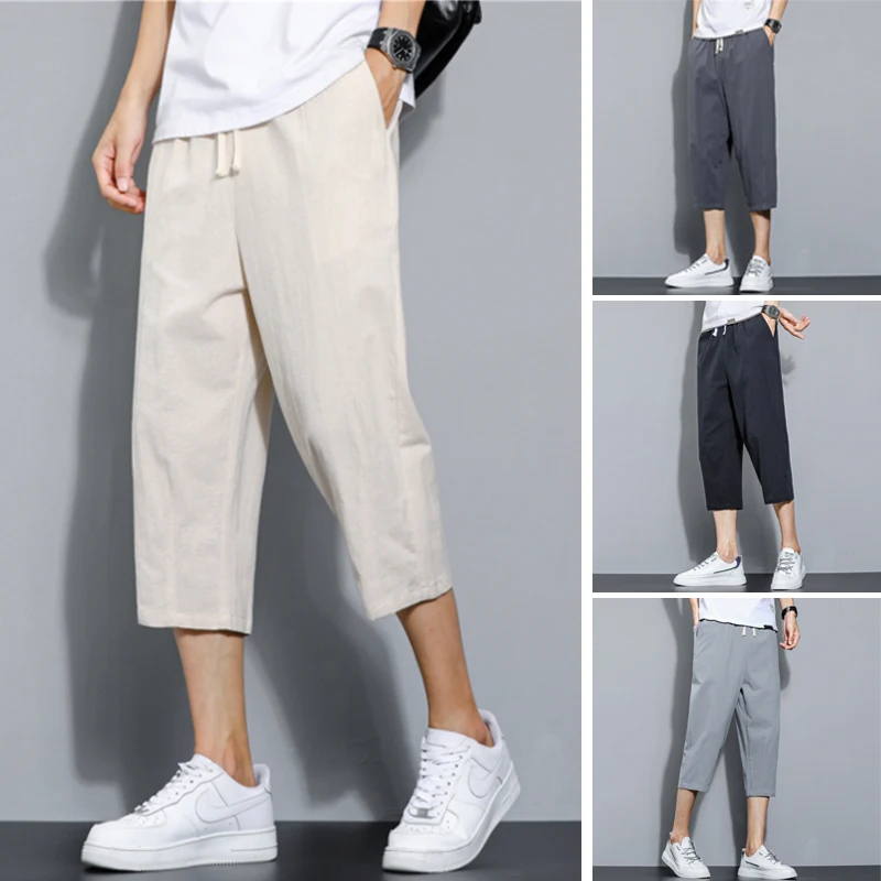 

New Harem Korean Pants Beam Casual 6colors Pants Seven-point Pants Trend Loose Linen Summer