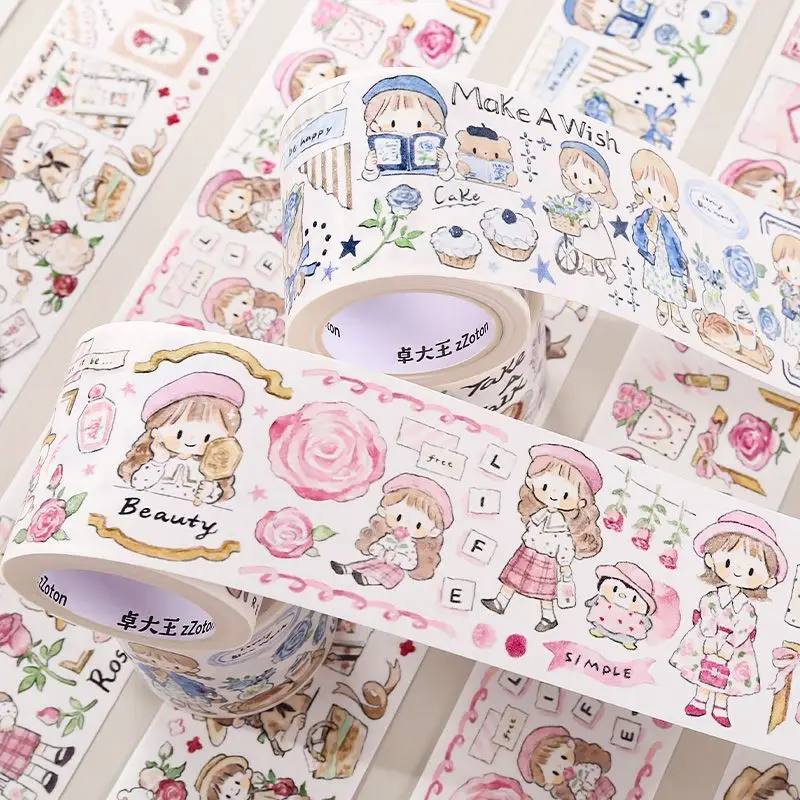 Zhuo Dawang Adhesive Tape New Product New Original Hand Ledger Collage Cartoon and Paper Tape Cute Decorative Tape