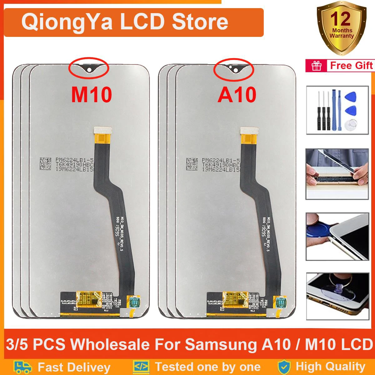 3/5PCS Wholesale a10 LCD For Samsung Galaxy A10 lcd A105F A105FD M10 M105 M405F M105F/DS Display Touch Screen Digitizer Assembly