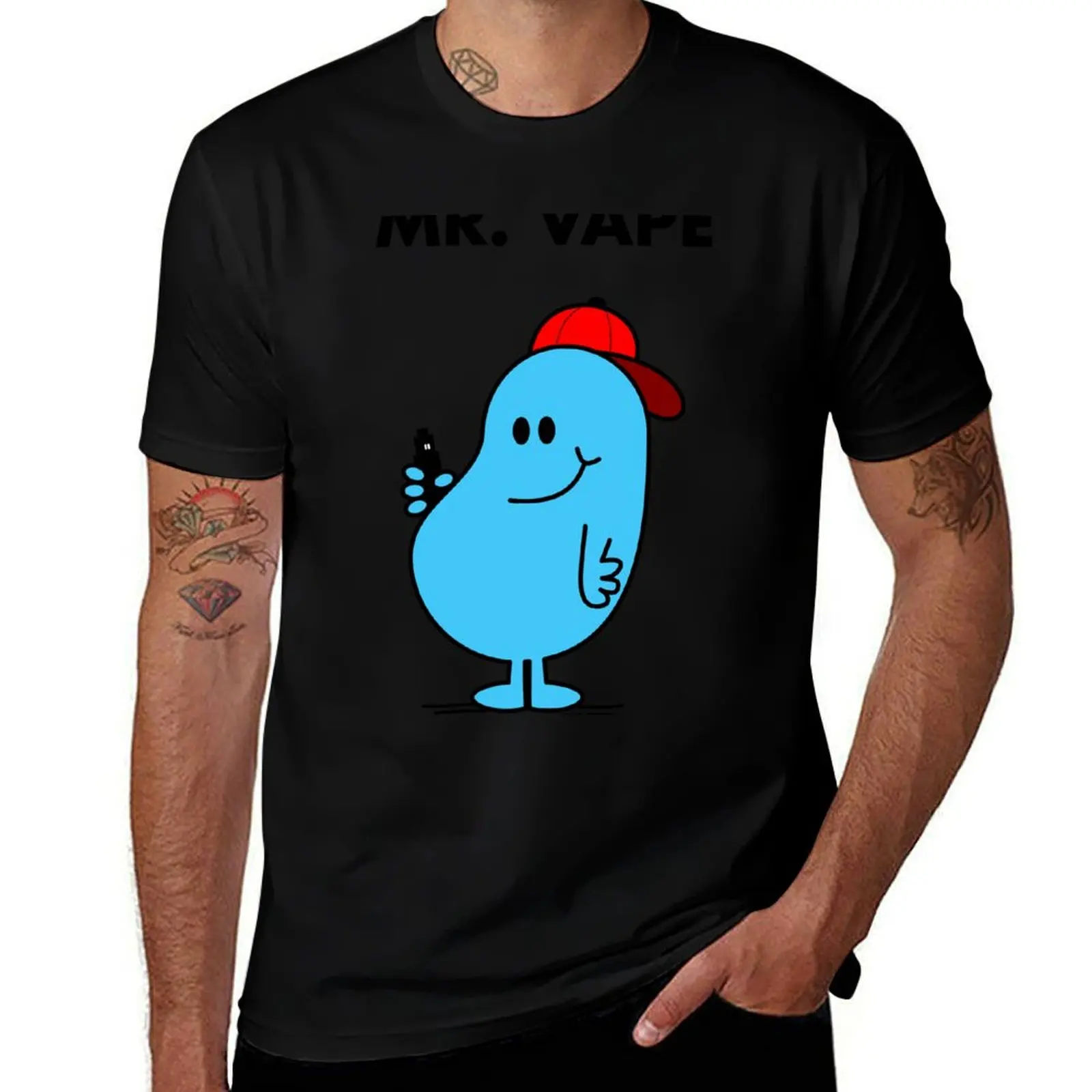 Фото Футболка Mr.Vape, мужские футболки, футболки с графическим принтом в стиле аниме для мужчин, футболка для мужчин, футболка из 100% хлопка №1