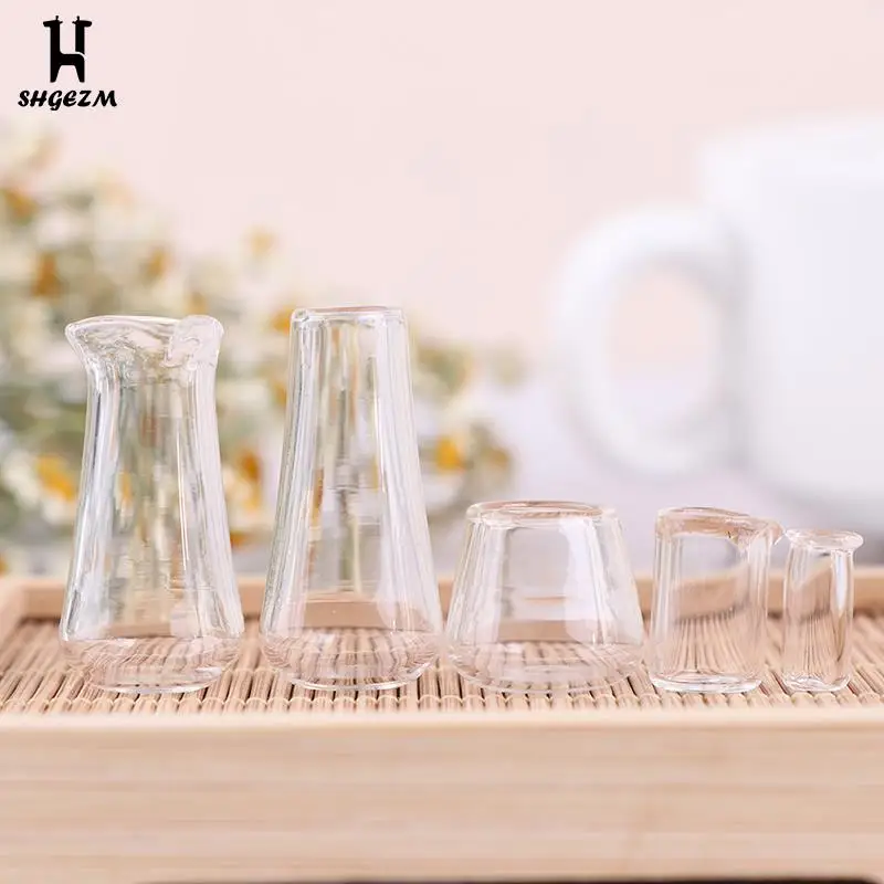 

5Pcs1:12 Dollhouse Miniature Glass Cup Drink Cup Bottle Model Doll House Decoration Dollhouse Miniature Accessories