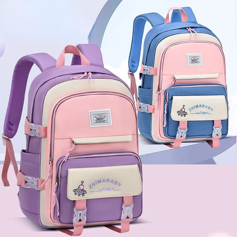 Girls Sweet Korean Style Large Capacity Backpacks for Boys New Children Students Simple Oxford School Bags for Travel All-match