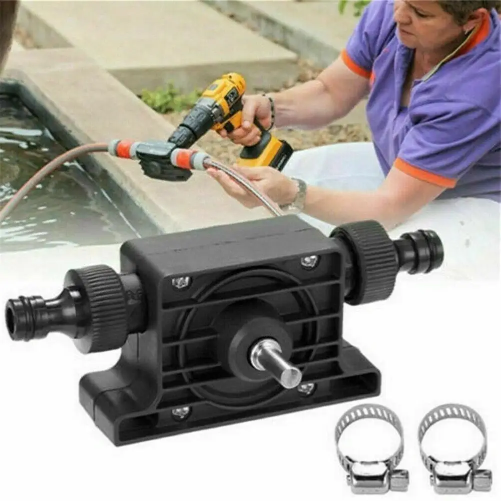 

NEW Hand Electric Drill Drive Self Priming Drill Pump With Hose Clamps Household Oil Fluid Water Transfer Tools