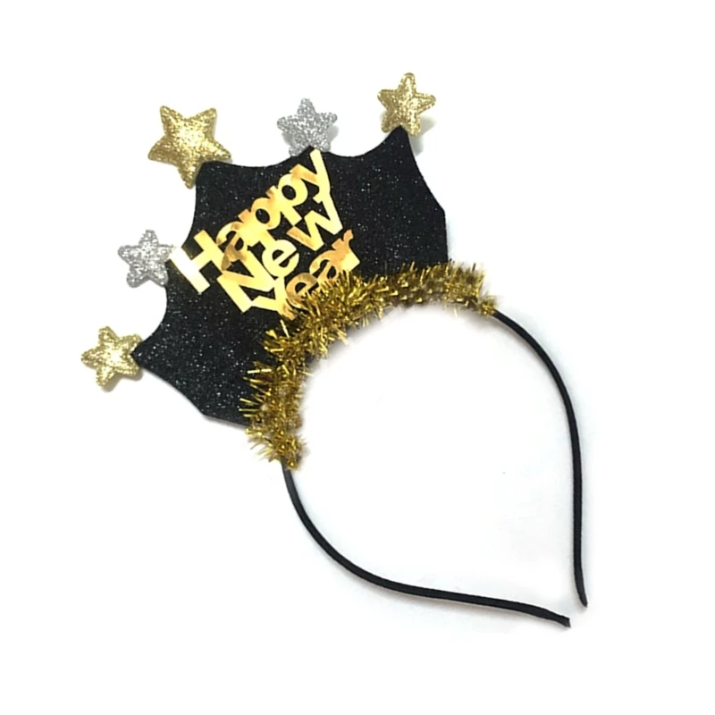 

Crown New Year Sequins Headband 2023 Anti-slip Headband for Washing Face Prop