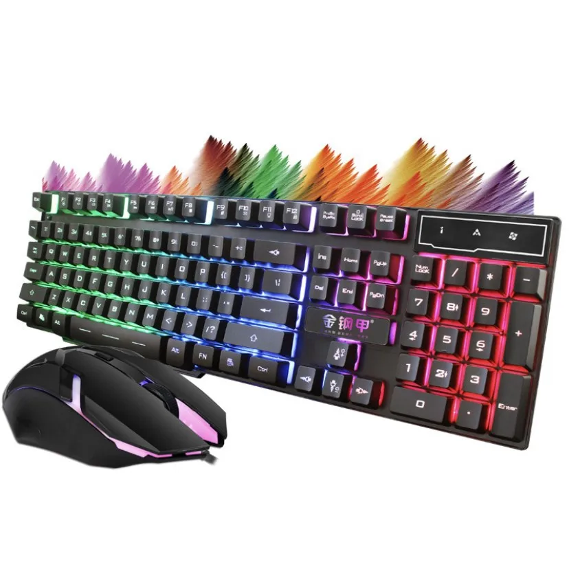 

USB LED Membrane Mouse Gamer Keyboard Kit