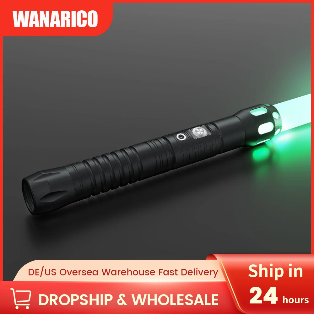 

WANARICO RGB Lightsaber With 10 Sets Of Sound Effects Mode FX Duel Lightsaber Aluminum Handle With Tone Color USB Charge Xmas