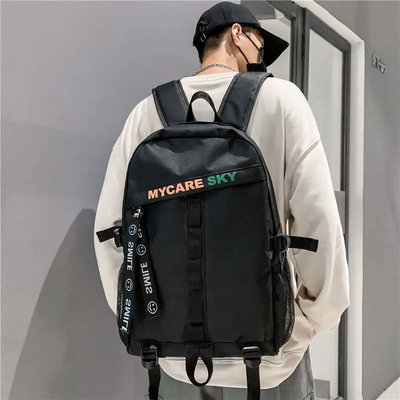 

Large Capacity Men School Backpack for Teenage Boys Student Nylon Casual Back Pack