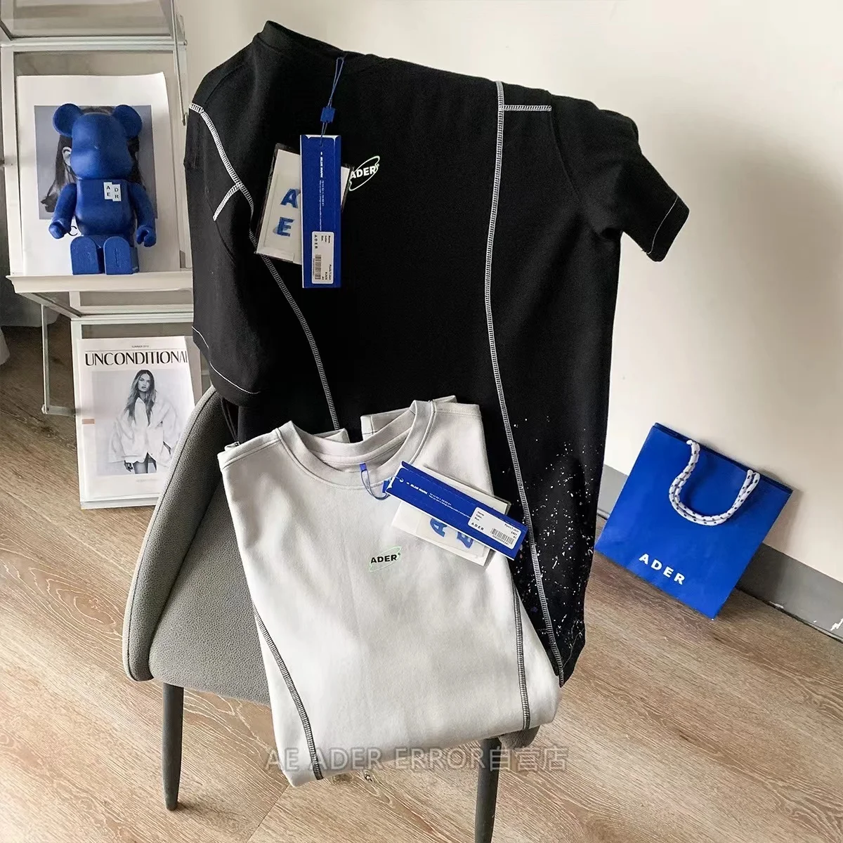 

ADER ERROR Spring/Summer Korean 1:1 High Quality unisex style Contrast Stitching Loose Simple Casual Couple Short Sleeve T-Shirt