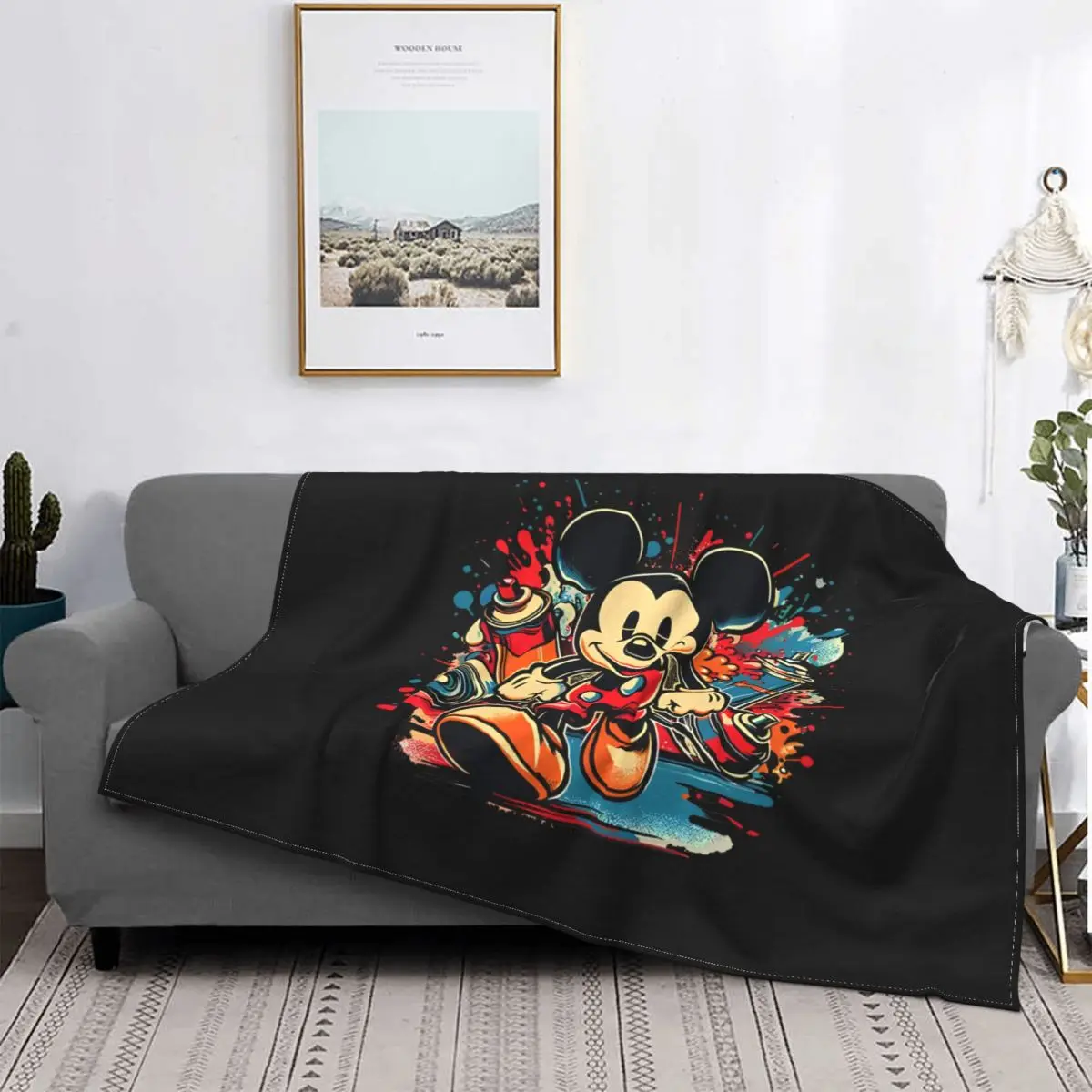 Одеяло с мультяшными героями Диснея Микки флисовое бархатное дышащее супер