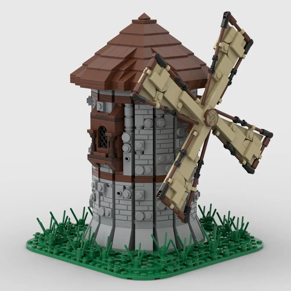 Средневековая ветряная мельница, модель для строительства замка, игрушки 1144 шт. MOC Build