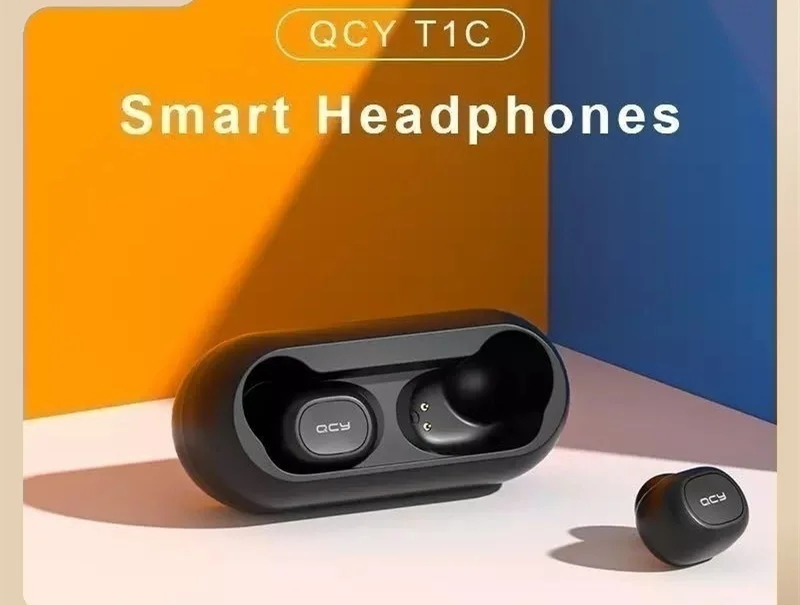 Беспроводная Bluetooth-гарнитура QCY T1C, бинауральная Спортивная мини-гарнитура для бега, невидимая для Apple Android