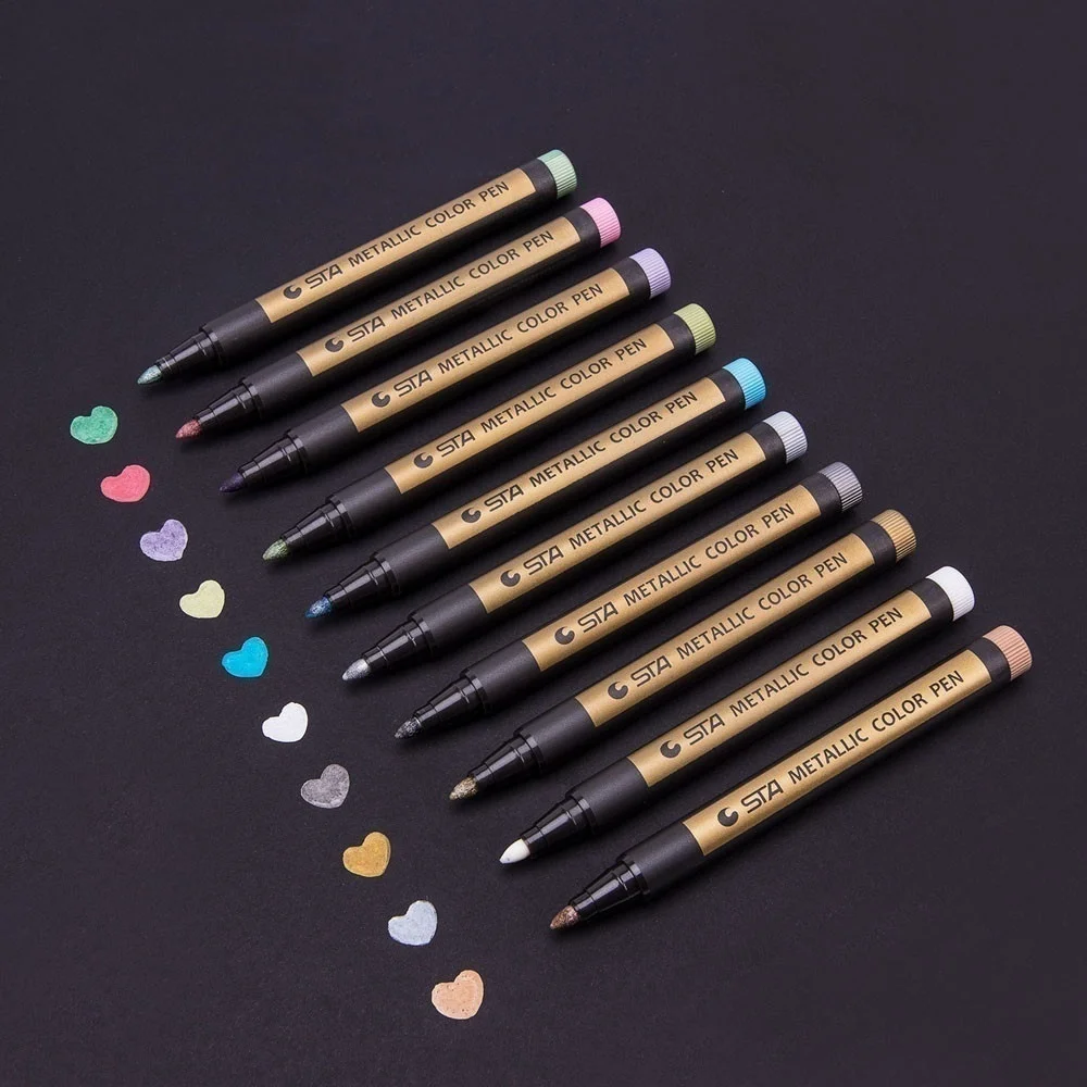 

10/20 pcsFine Metallic Markers Paints Pens Art Permanent Writing Markers for Photo Album Gift Card DIY Craft Kids
