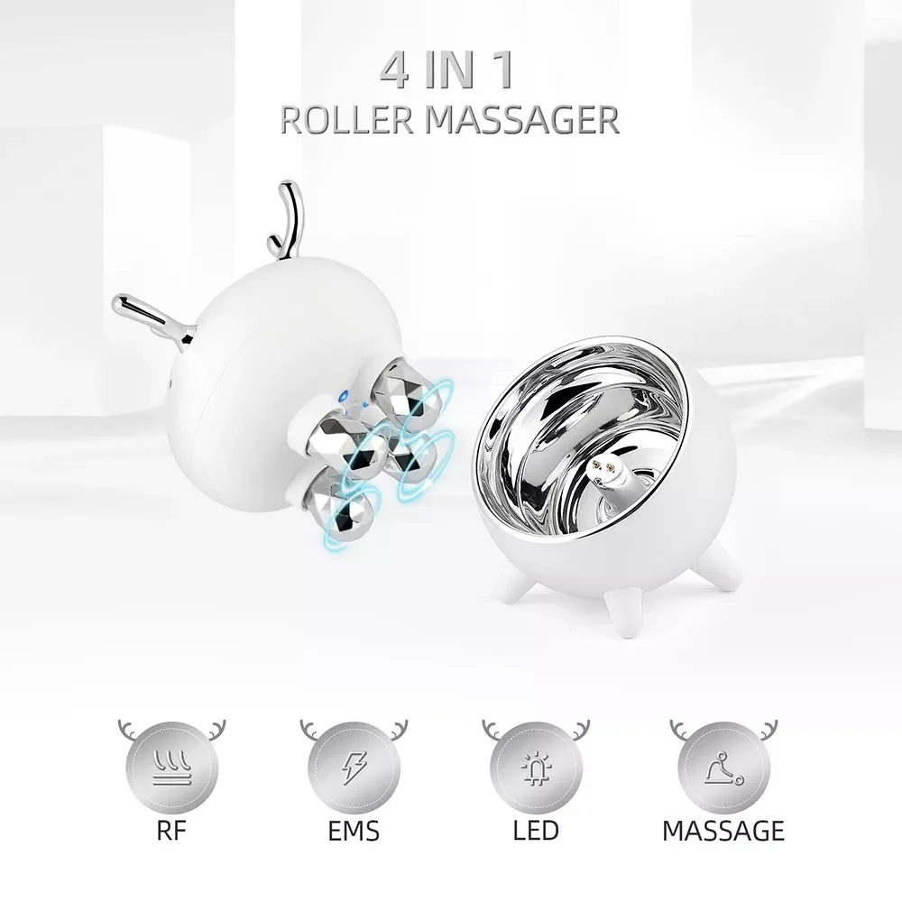 4 in 1 RF EMS Face Beauty Machine 3D Lifting Firming Massager LED Phototherapy Anti Wrinkle Reduce Double Chin Relieve Fatigue
