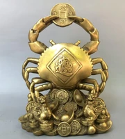 seiko brass recruit wealth money crab double mythical animal guard statue home decorations crafts statue