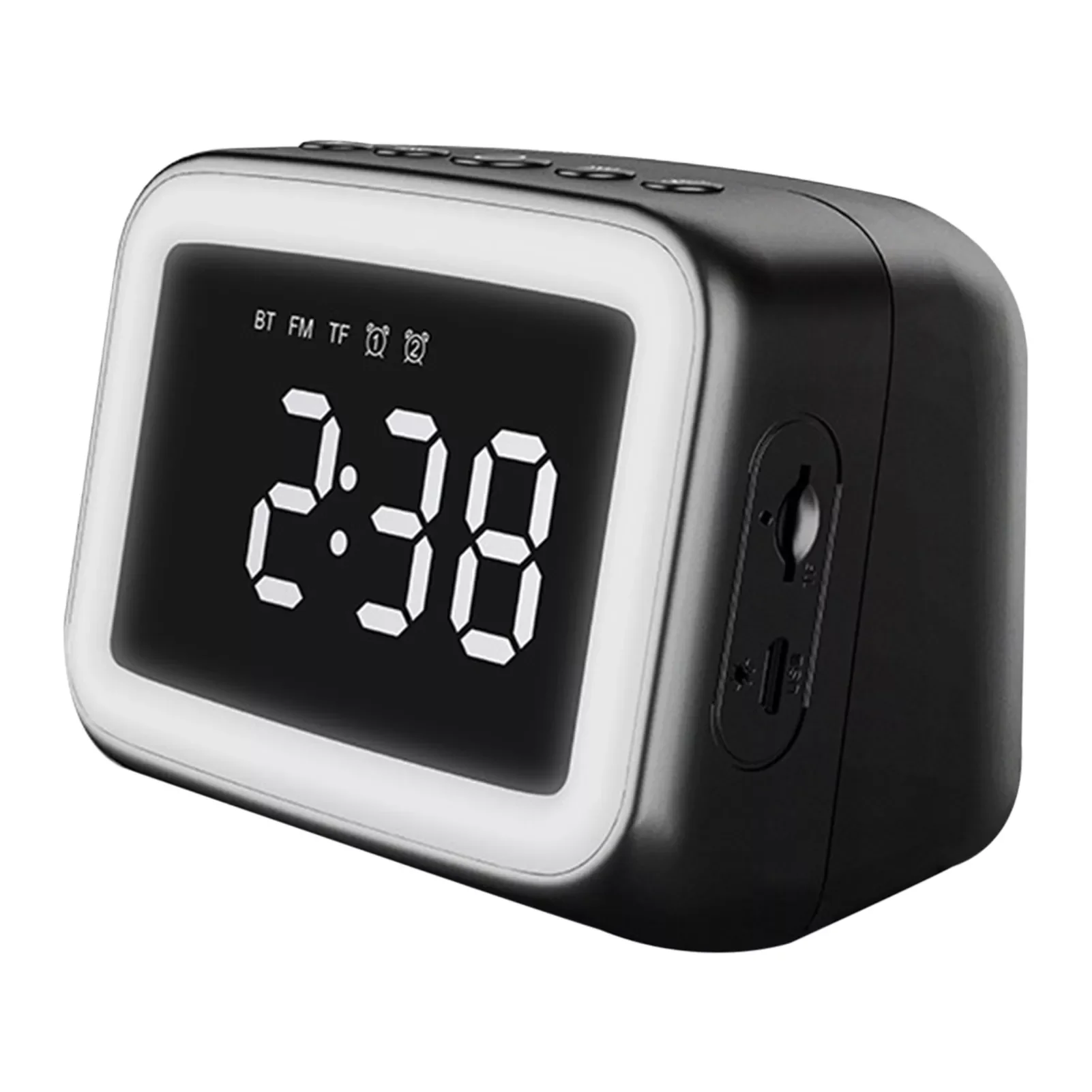 

Bluetooth Speaker Alarm Clock Multifunctional Wireless Charging Smartset Alarm Clock Wall Outlet Powered With Battery Backup Led