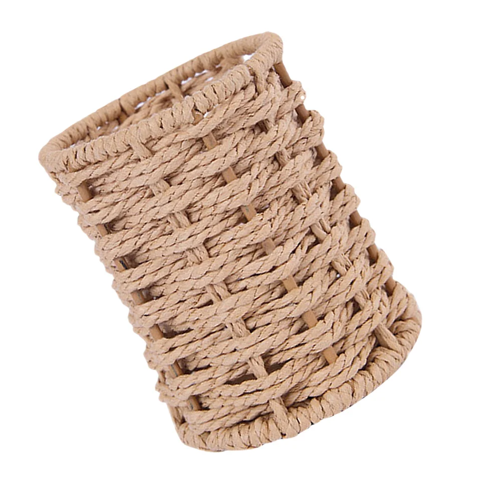 

Holder Penorganizer Brush Makeup Rattan Storage Cupstationery Holders Desk Vintage Containers Desktop Box Tabletop Plasticbin