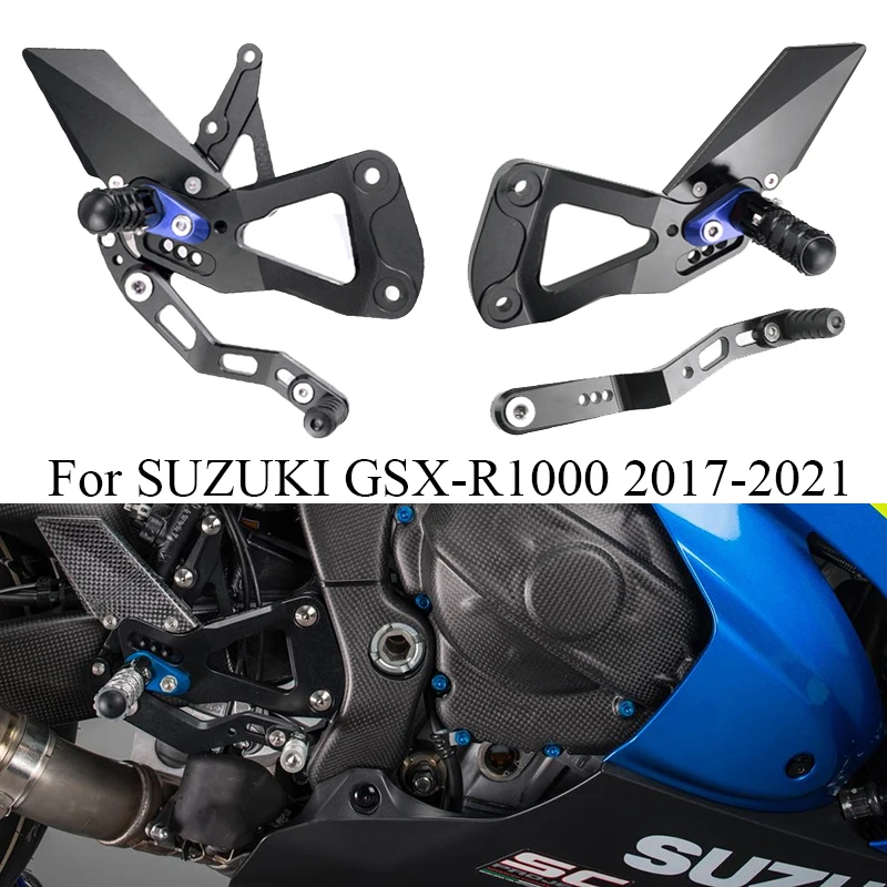 

MTKRACING For SUZUKI GSX-R1000 17-21 GSXR GSX-R 1000 Rear Sets Heighten Pedal Adjustable Rearsets FootPegs Shift Lever Brake