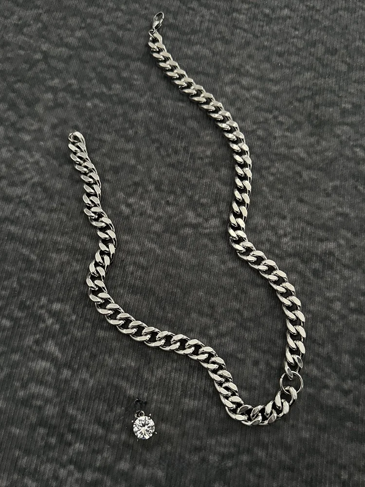 Съемное бриллиантовое толстое кубинское ожерелье мужское высококачественное