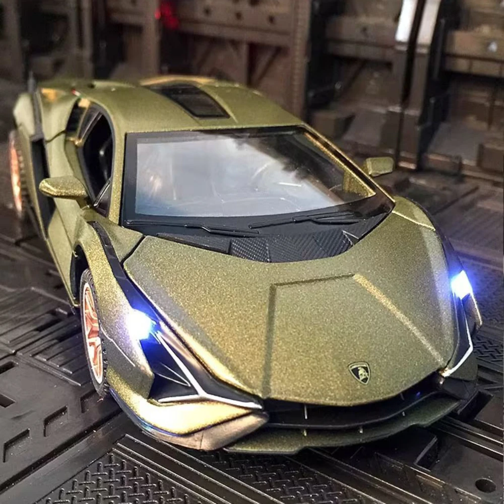 

Модель автомобиля Lambor SIAN FKP37, модель автомобиля, игрушка из металлического сплава со звуком литая модель игрушечного автомобиля, тяговый хвост, супер автомобиль, игрушка для мальчиков, 1/32